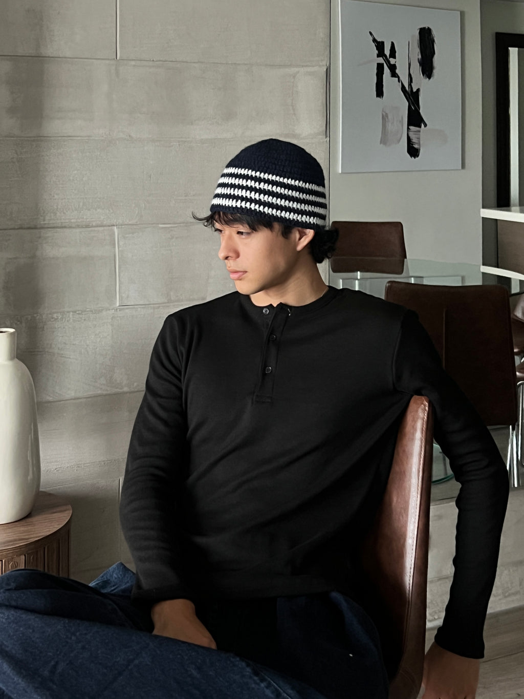 NAVY WOOL BEANIE