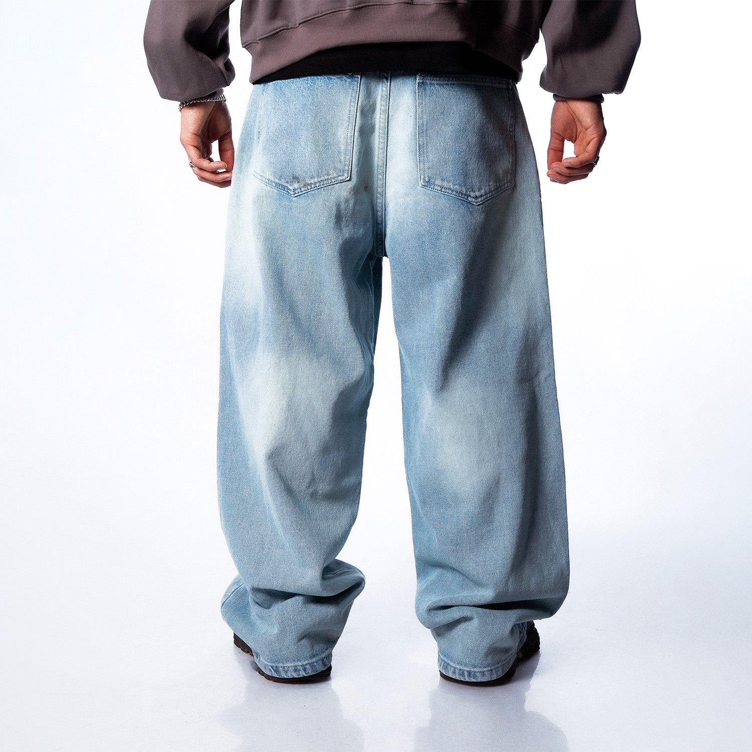 Black Cross Baggy Jeans