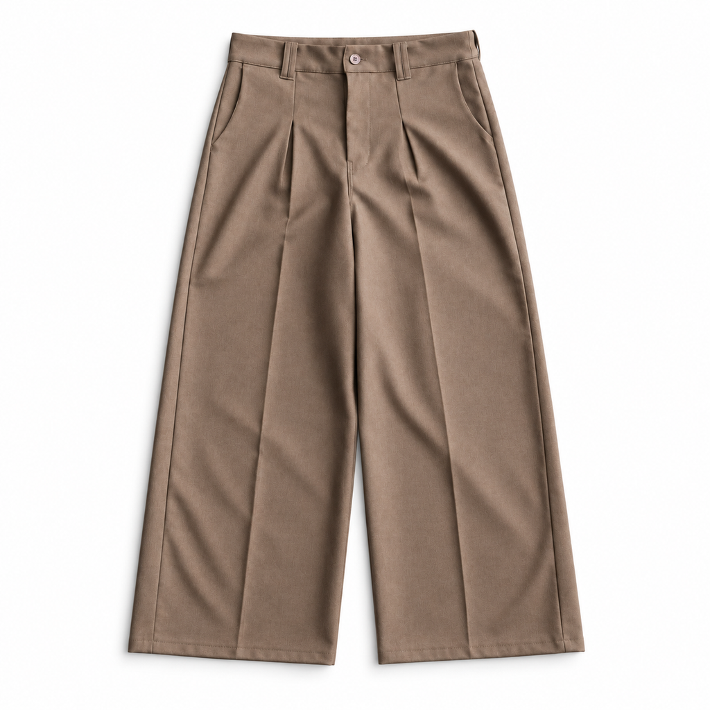 TAUPE RELAXED TAILORED TROUSERS